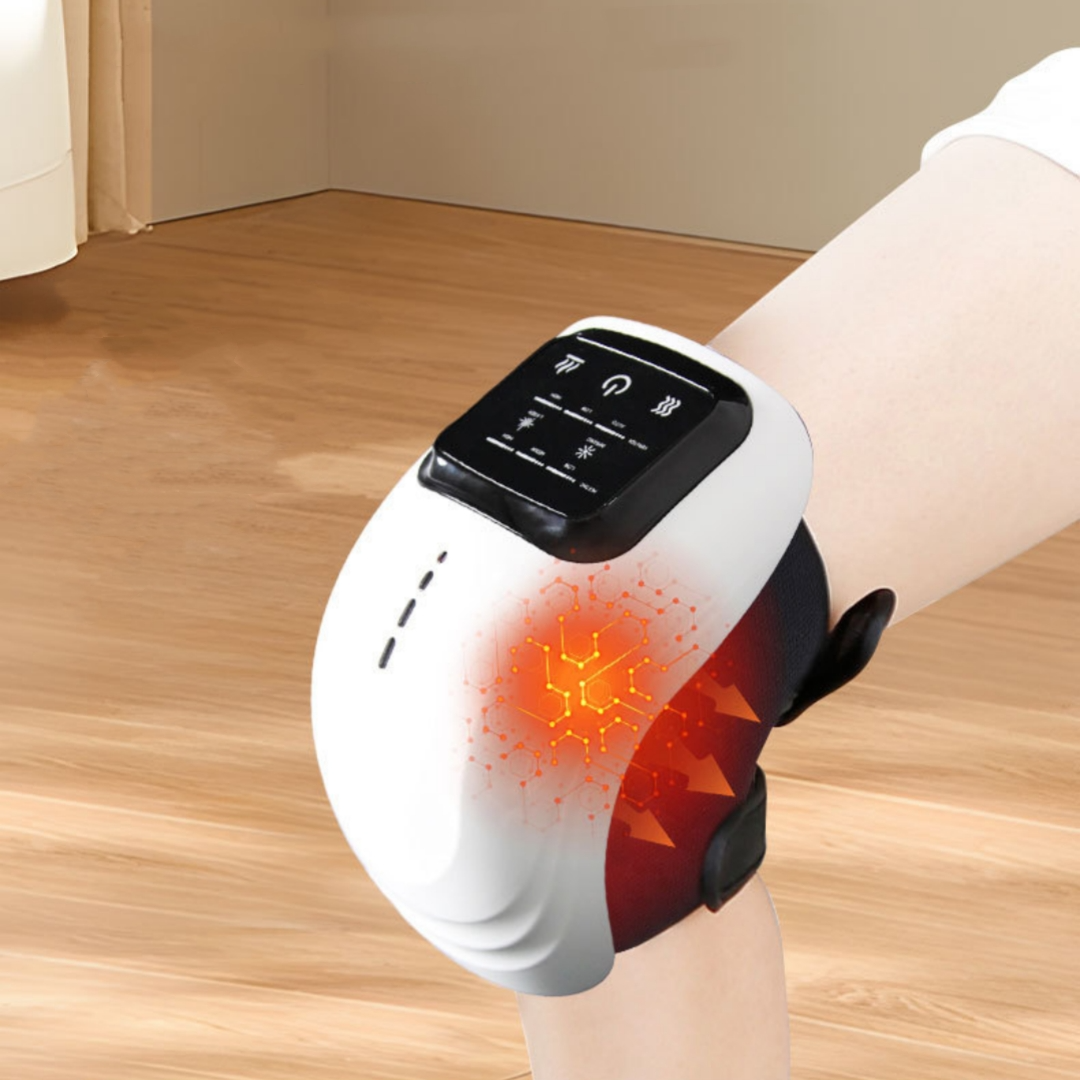 KneeCureX cordless knee therapy device providing heat and vibration massage for natural pain relief,mobility, and joint recovery at home.